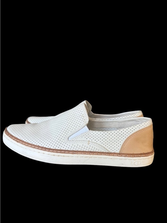 UGG Shoes - UGG ADLEY PERF WHITE slip on sneaker women’s size 8 preowned good condition